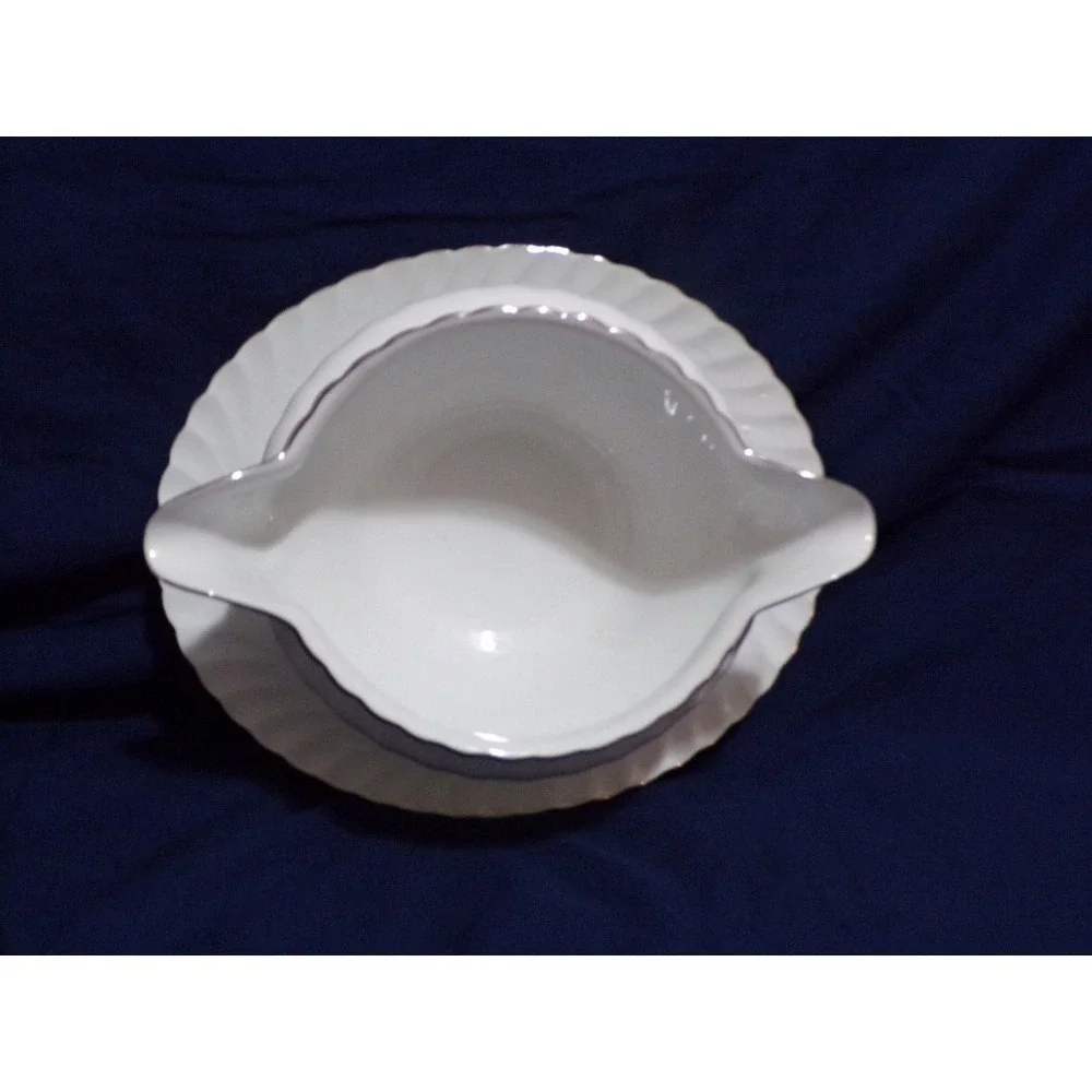 Konigl pr tettau Porcelain Dinnerware Gravy w/Under‎ Plate Blue/Green Roses